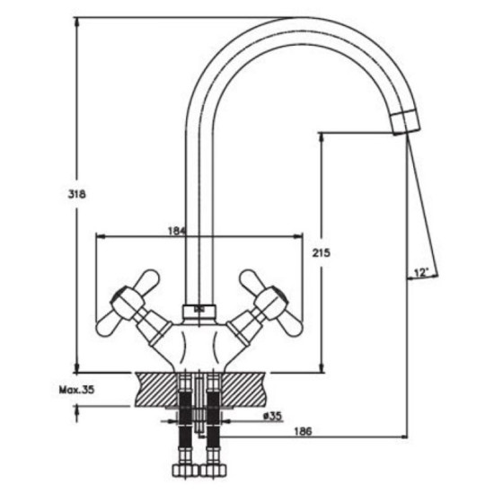 Кухонний змішувач Haiba DOMINOX 275 (HB0090)