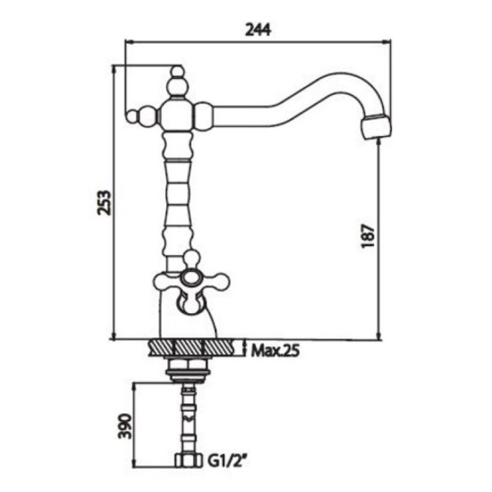 Кухонный смеситель Haiba DOMINOX 777 (HB0095)
