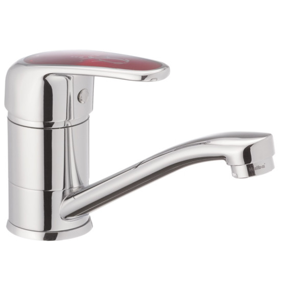 Кухонный смеситель Haiba MAGIC 555 (15 см) с красной ручкой (HB0673)