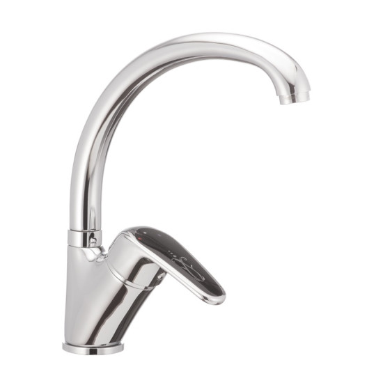 Кухонный смеситель Haiba MAGIC 777 с черной ручкой (HB0660)