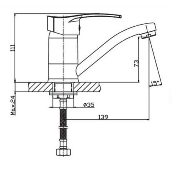 Кухонный смеситель Haiba ONIX 555 (HB0324)