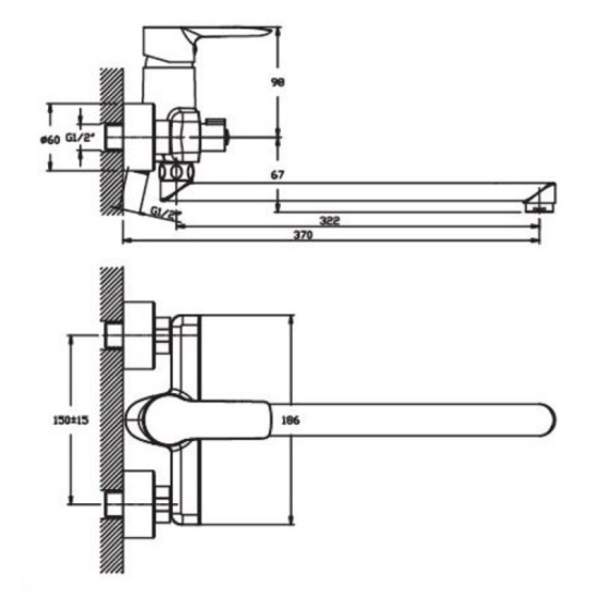 Змішувач для ванни Haiba COLUMBIA 006 (HB0039)