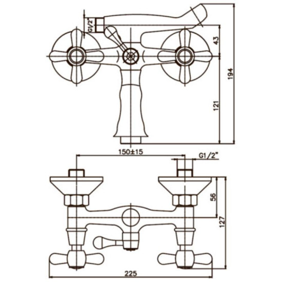 Змішувач для ванни Haiba DOMINOX 142 (HB0905)