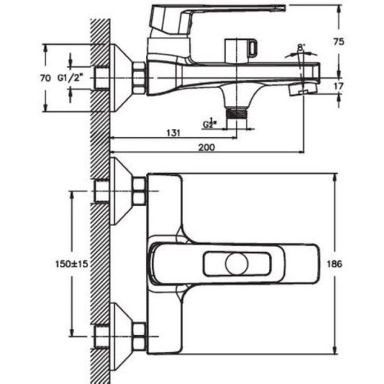 Змішувач для ванни Haiba ENIO 009 (HB0885)