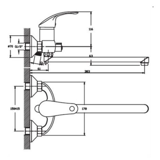 Змішувач для ванни Haiba FABIO 006 (HB0746)