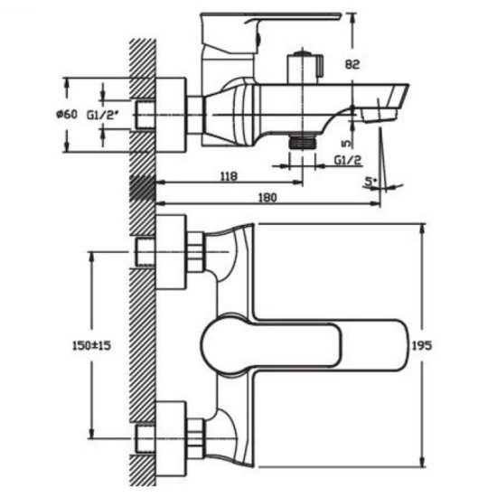 Змішувач для ванни Haiba HOUSTON 009 (HB0775)