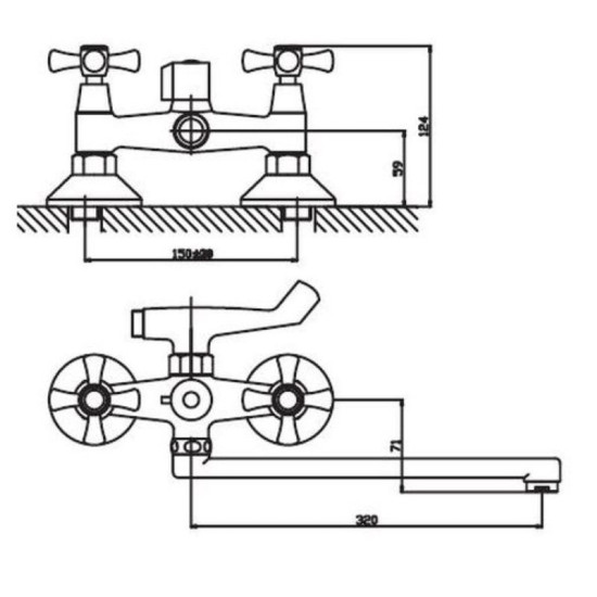 Змішувач для ванни Haiba SMES 140 (HB0780)