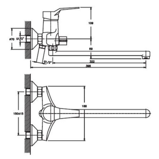 Смеситель для ванны Haiba ZEON 006 (HB0410)