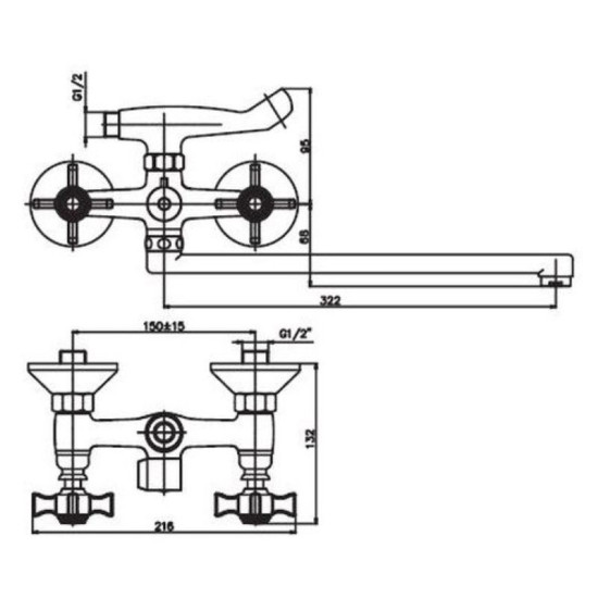 Змішувач для ванни Haiba ZEUS 140 (HB0420)