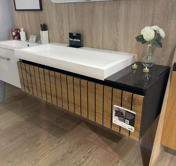 Тумба з раковиною Fancy Marble (Буль-Буль) Milos 750x480 + Agness 750 без полички
