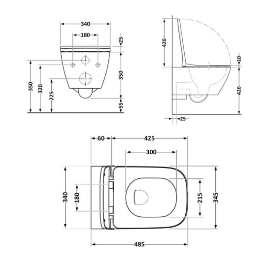 Унитаз подвесной Qtap Crow Soft-close QT05335171W