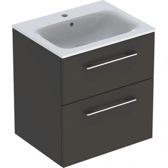 Тумба с раковиной Geberit Selnova Square Slim rim Anthracite 501.237.00.1