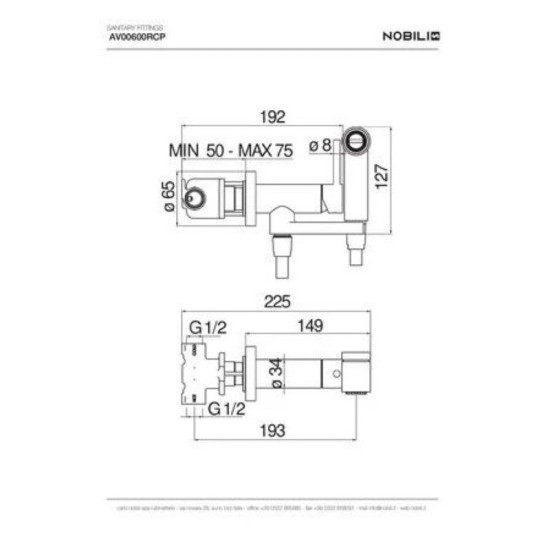 Гигиенический душ со смесителем Nobili Sanitary Fittings Red Canyon PVD AV00600RCP