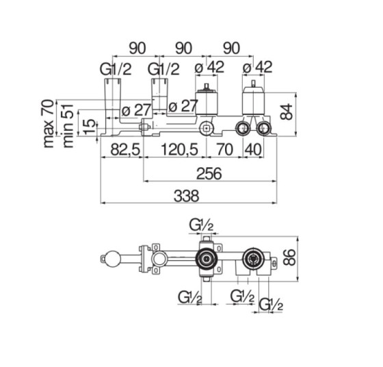 Прихована частина змішувача Nobili (WE81201-TCR)