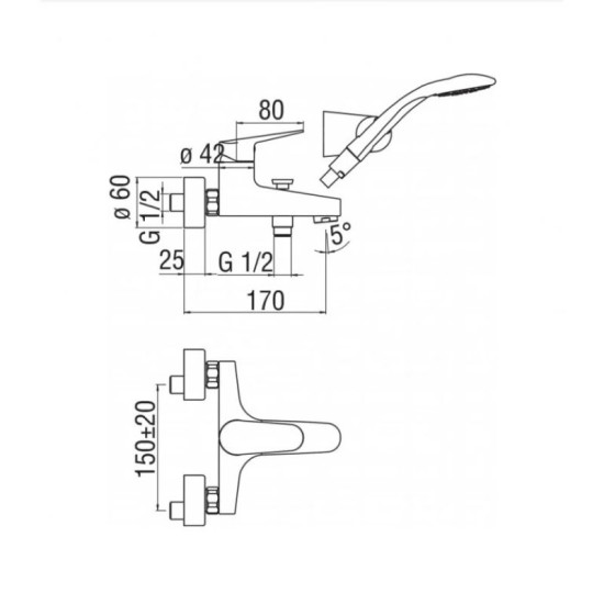 Змішувач для ванни Nobili BLUES BS101110CR
