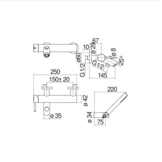 Смеситель для ванны Nobili LV00110CR