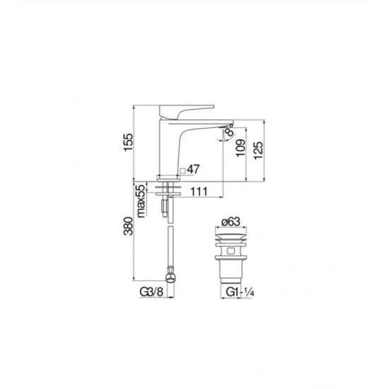 Смеситель для раковины Nobili SE124118/2CR