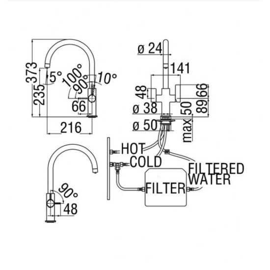 Кухонный смеситель Nobili FL96824/3VCR