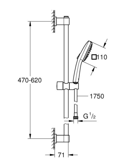 Душовий гарнітур Grohe Quickfix Vitalio Comfort 110 (26096001)