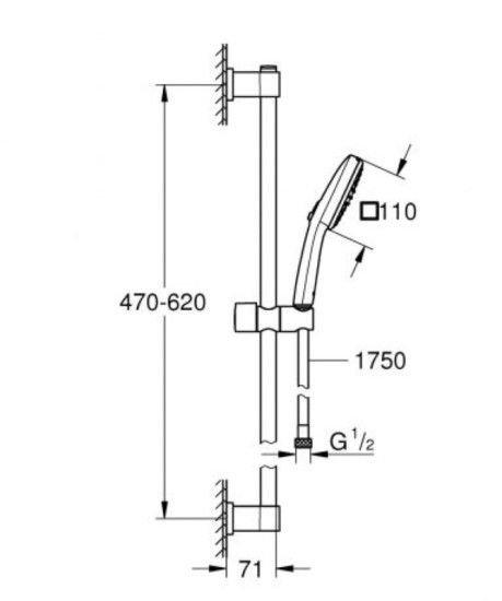 Душовий гарнітур Grohe Quickfix Vitalio Comfort 110 (26398001)
