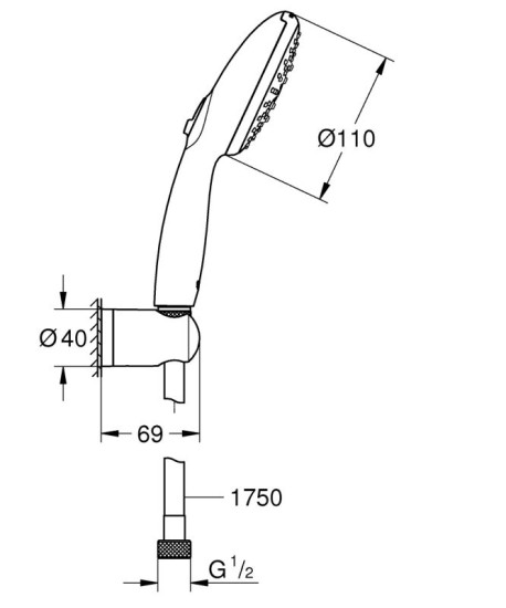 Душовий гарнітур Grohe Quickfix Vitalio Start 110 (26769001)