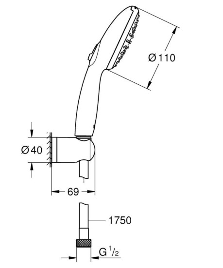 Душовий гарнітур Grohe QuickFix Vitalio Start 110 (27950001)