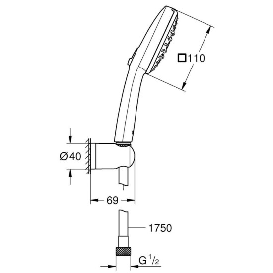 Душевой гарнитур Grohe Vitalio Comfort 110 (26176001)