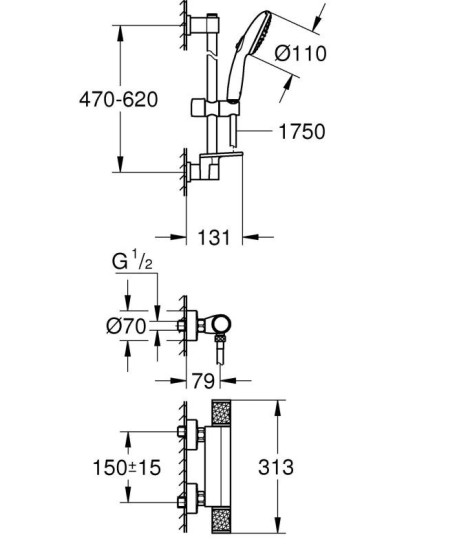Змішувач термостатичний для душу Grohe Quickfix Precision Feel (34791001)