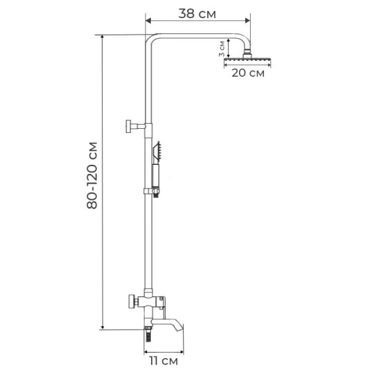 Душова система Mixxus FIT-009-J (SS2825)