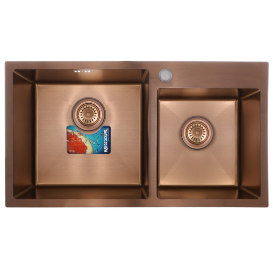 Кухонна мийка Mixxus SET-7843D-220x1.0-PVD (мийка+змішувач+диспенсер) (MX0586)