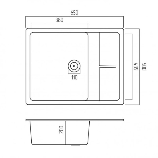 Кухонна мийка Valeso 6550 LOTOS матова Титан