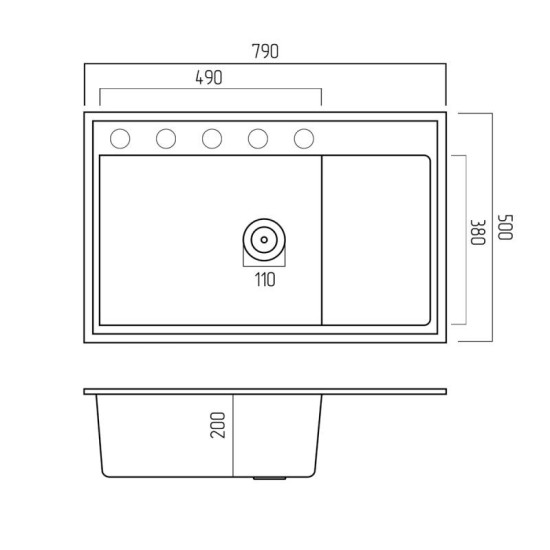 Кухонна мийка Platinum 7950 Azurit матовий Пісок