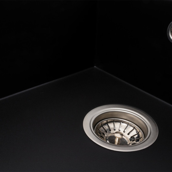 Кухонна мийка Platinum 7950 Azurit матовий Чорний