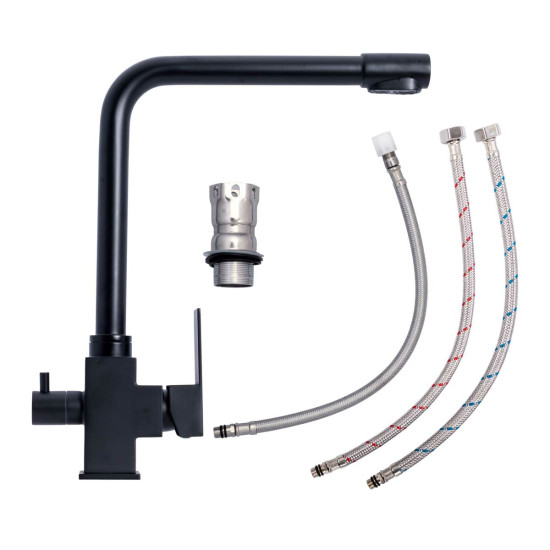 Кухонный смеситель с подключением к фильтру Platinum KT 0067 Черный