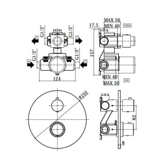 Душевая система скрытого монтажа Paffoni LIGHT сталь (KITLIQ018ST)