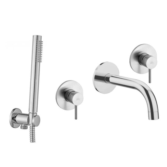 Смеситель скрытого монтажа для ванны Paffoni нержавеющая сталь (KITLIG010BST)