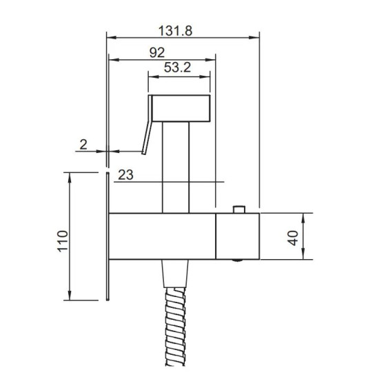 Гигиенический душ со смесителем Koer KB-24011-05 (Цвет черный) (KR4735)