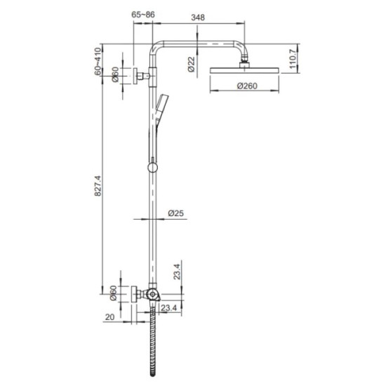 Душова система Koer KB-55013-01 (Колір хром) (KR4730)