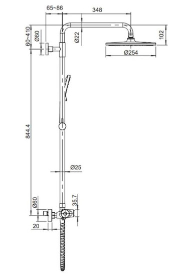 Душевая система Koer KB-55014-05 (Цвет черный) (KR4733)