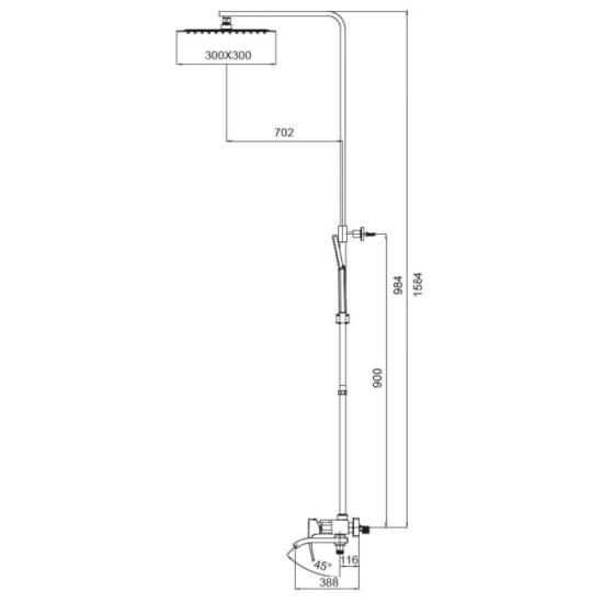 Душова система Koer KB-56007-01 (Колір хром) (KR3460)