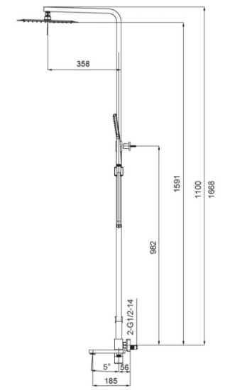 Душевая система Koer KB-56010-05 (Цвет черный) (KR3495)