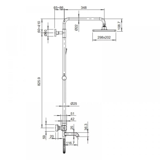 Душевая система Koer KB-57011-05 (Цвет черный) (KR4725)