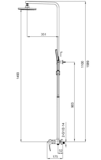 Душевая система Koer KB-58007-05 (черный) (KR3463)