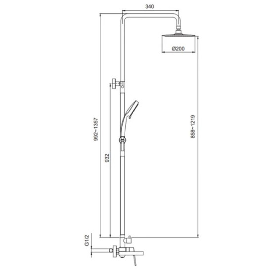 Душевая система Koer KI-56016-02 (Цвет нерж) (KR4791)