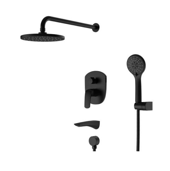 Душова система прихованого монтажу Koer KB-64008-05 (Колір чорний) (KR3477)