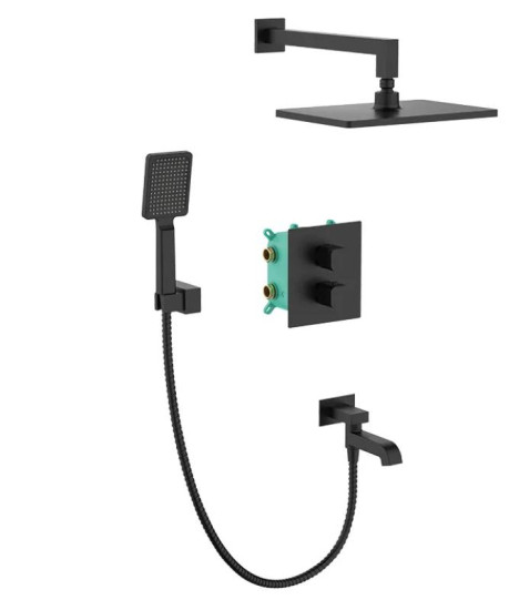 Душевая система скрытого монтажа Koer KB-67011-05 (черный) (KR4727)