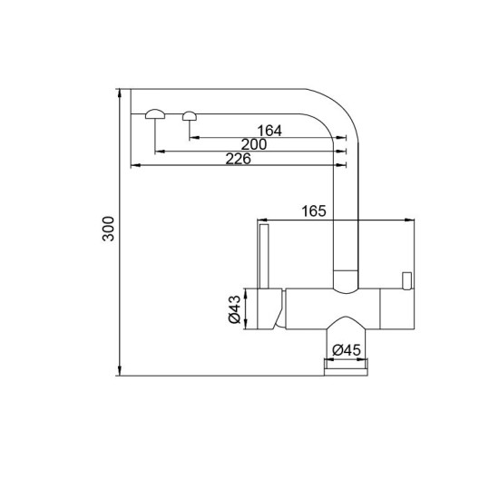 Кухонный смеситель с подключением к фильтру Koer KB-72001-07 (KR3393)