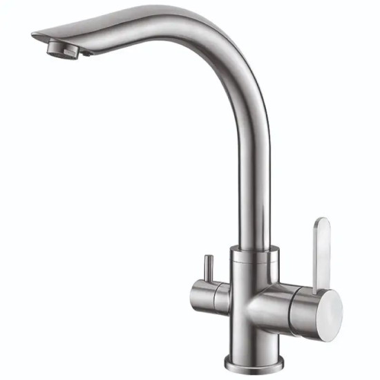 Кухонний змішувач із підключенням до фільтра Koer KI-72019-02 (з нерж. сталі) (KR4796)