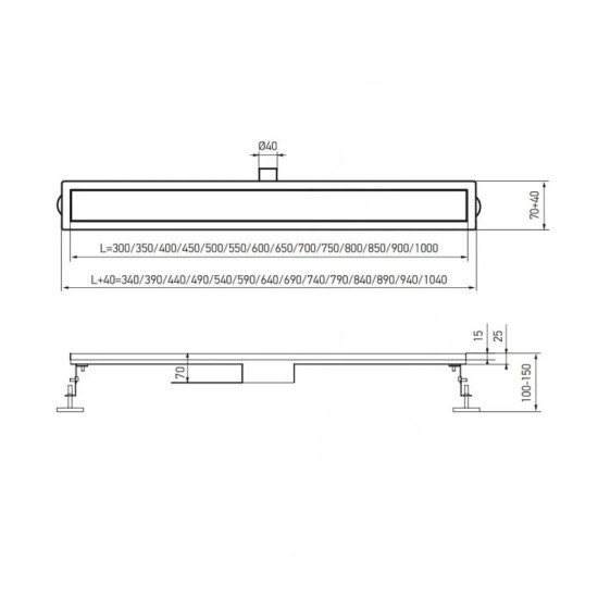Лінійний трап Koer FD20-70x650 (KR4743)