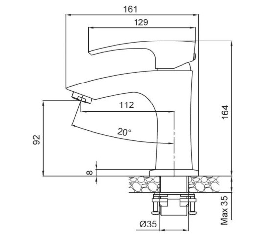 Смеситель для раковины Koer KB-10007-05 (Цвет черный) (KR3439)